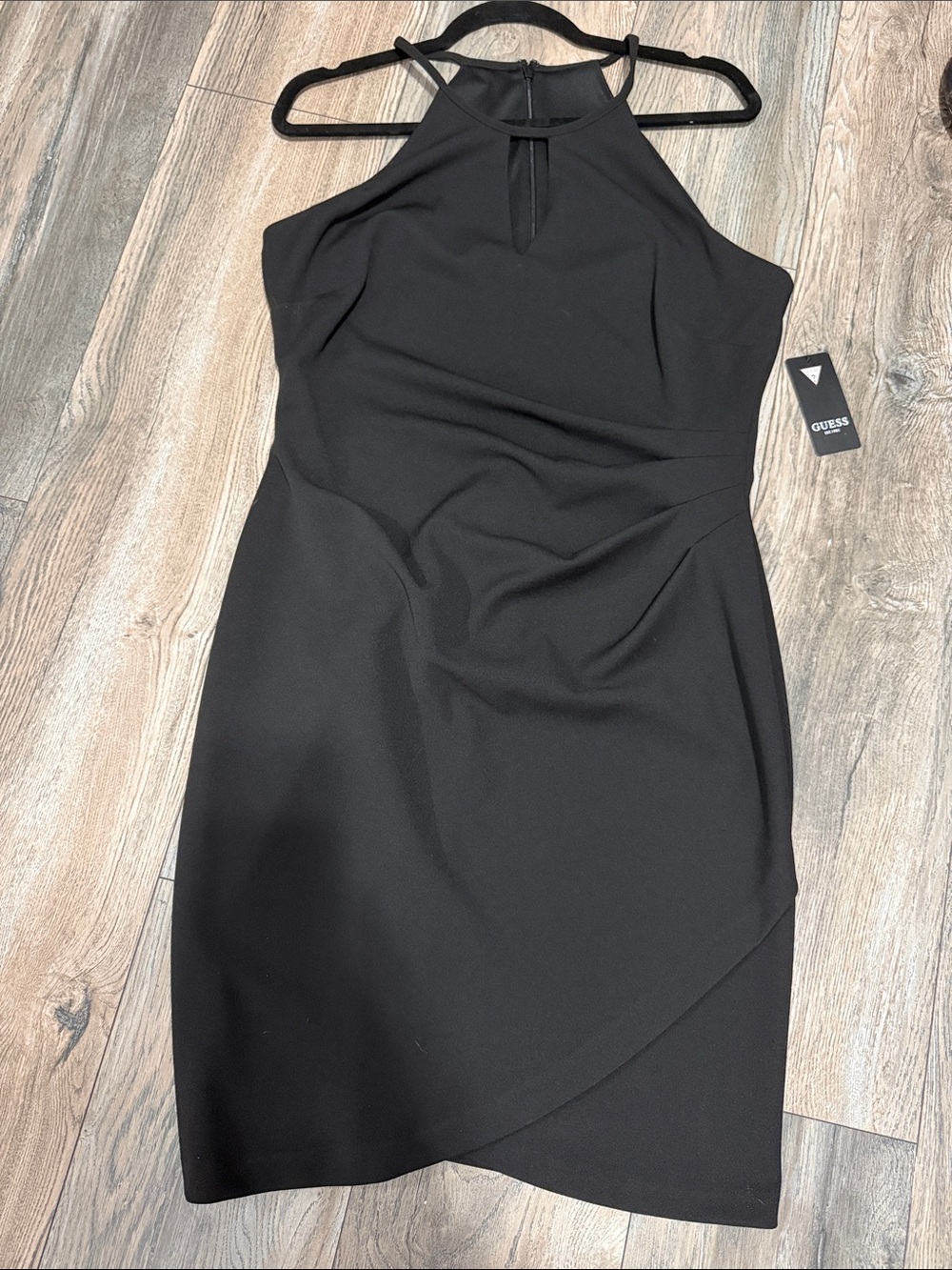 GUESS Black Halter Mini Dress with Keyhole
